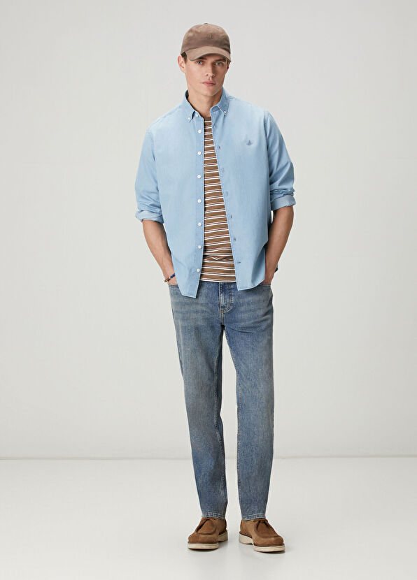 Beymen Club Mavi Yıkamalı Comfort Fit Jean Gömlek - 2