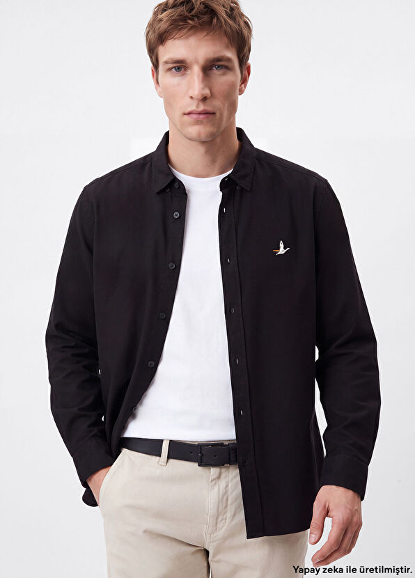 Beymen Club Comfort Fit Black Brass Textured Shirt - 1