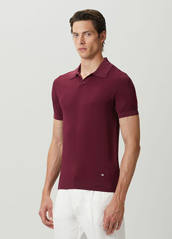 Beymen Club Plum Brass Textured Short Sleeve Sweater - 4