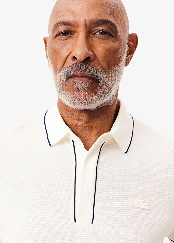 Paris Beyaz Pamuklu Polo Yaka Regular Fit Kısa Kollu Erkek T-shirt - Görsel 5