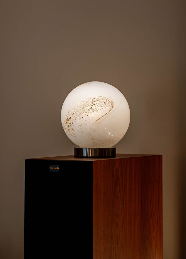 Studio Chaka White Cappuccino Handmade Glass Table Lamp - 2