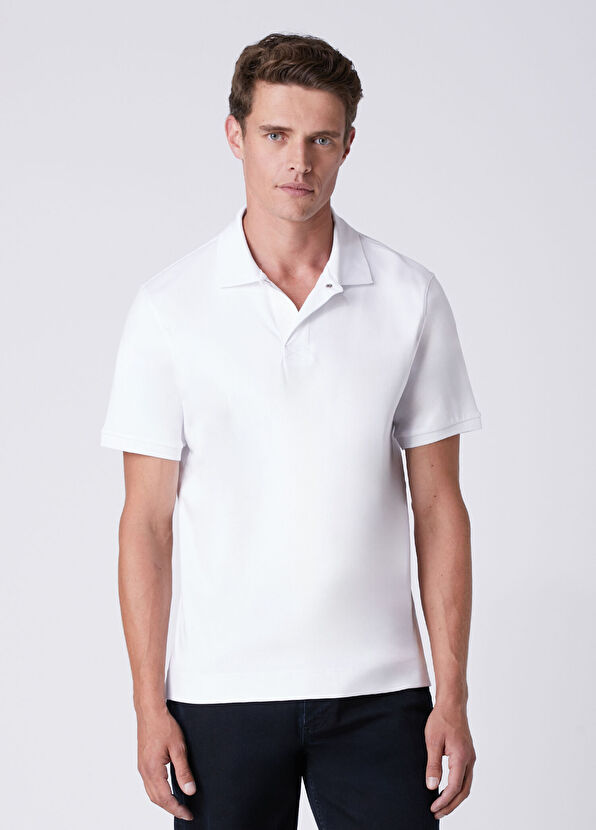 Beymen Club Comfort Fit Beyaz Polo Yaka T-shirt - 3