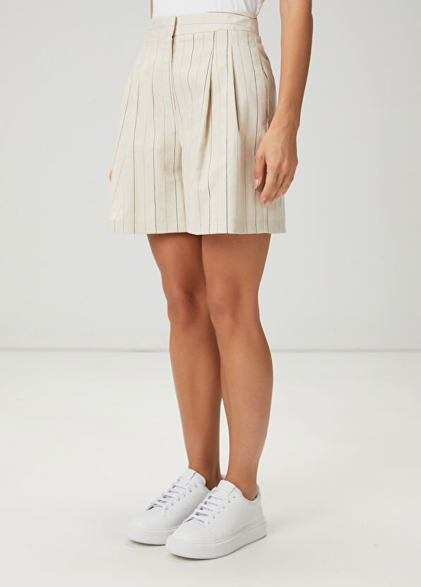 Beymen Club Beige Striped Shorts - 2