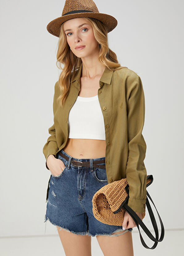 Beymen Club Haki Keten Gömlek - 1