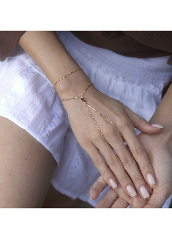 Hamza Yilmaz Jewelry Red 14 Ayar Altın Kadın Şahmeran Bileklik - 2