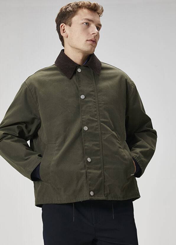 Beymen Club Khaki Collar Velvet Inserted Coat - 2