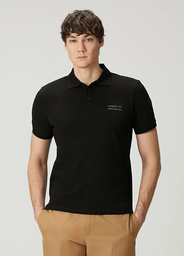 Moncler Black Polo T-Shirt - 1