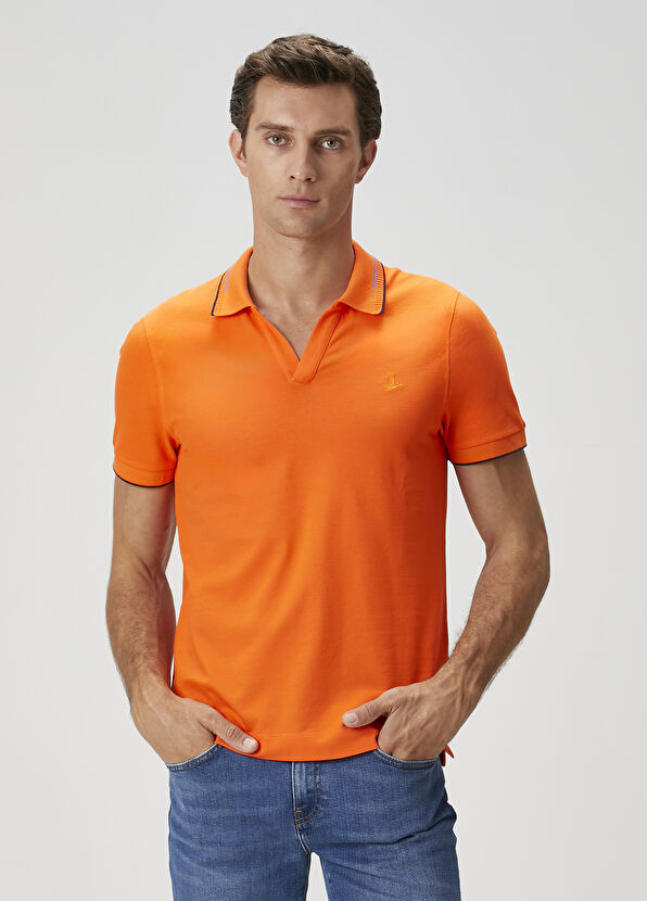 Beymen Club Orange Polo Neck T-Shirt - 1