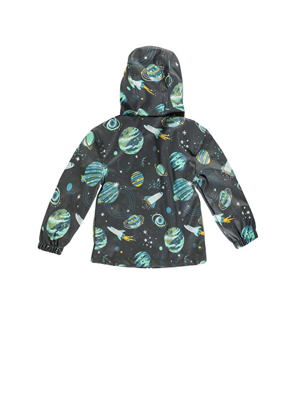 Stephen Joseph Uzay Desenli Kapüşonlu Erkek Çocuk Yağmurluk  - 2