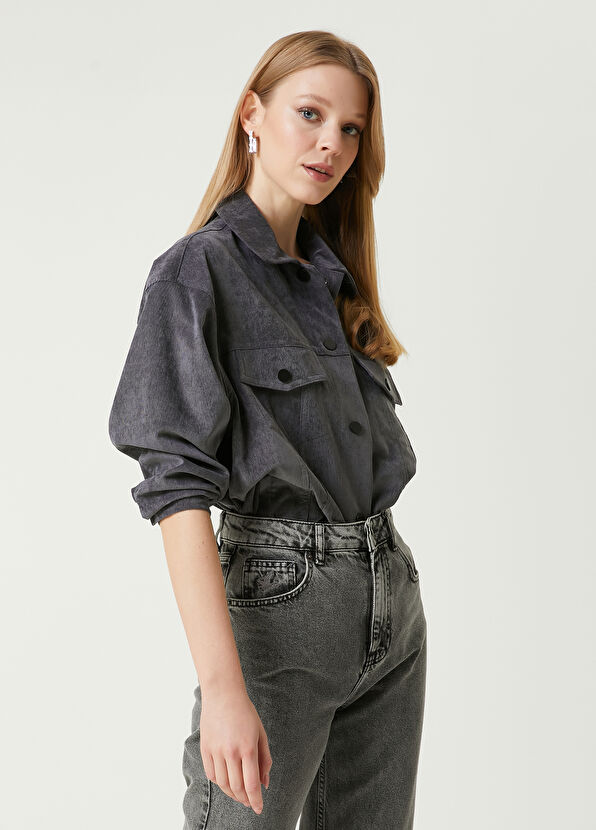 Beymen Club Dark Grey Trucker Over Shirt - 1