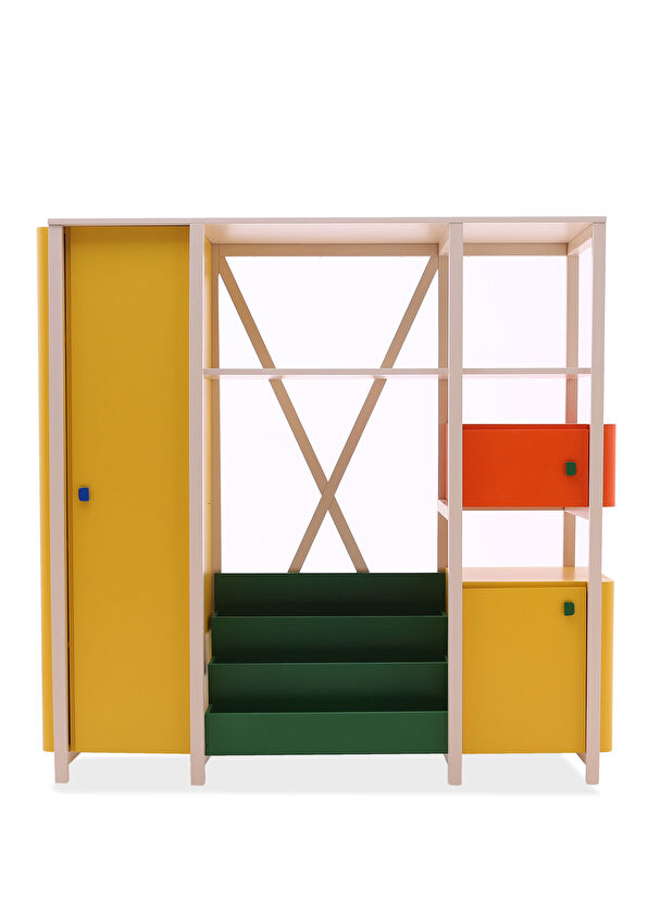 Shuri Kids Tubi Ahşap Çok Renkli Çocuk Kitaplık - 2