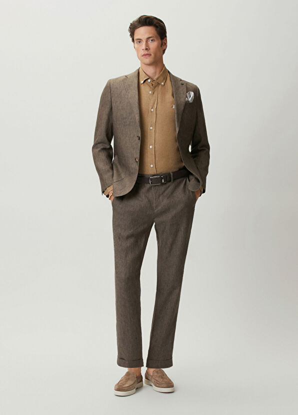 Beymen Club Brown Linen Pants - 1