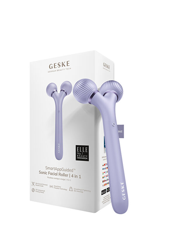 Geske Sonic Facial Body Roller Mor Titreşimli Yüz Şekillendirici ve Vücüt Bakım Roller Cihazı  - 1