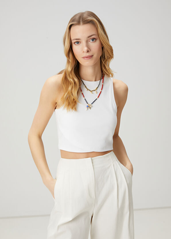 Beymen Club Beyaz Crop Atlet - 3