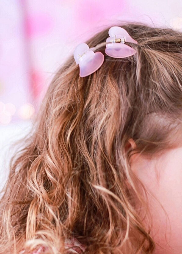 Mini & Kids Mini Kalp Pembe Kız Çocuk Kemik Toka - 4