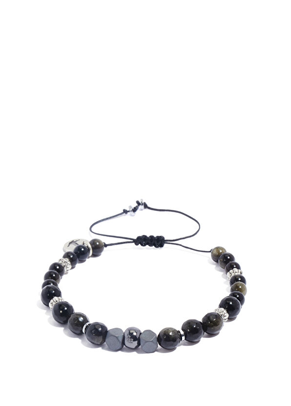 Beymen Club Siyah Doğal Taşlı Erkek Bileklik - 1