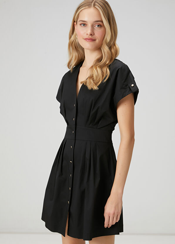 Beymen Club Siyah Pileli Mini Elbise - 2