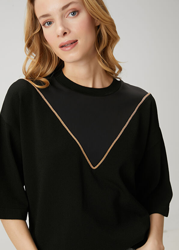 Beymen Club Black Chain Detailed Sweater - 1