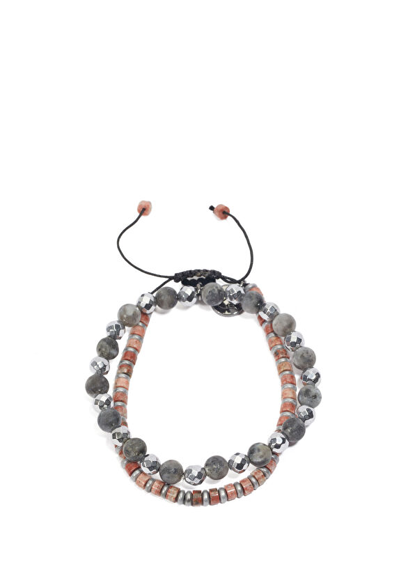 Beymen Club Anthracite 2-Piece Natural Stone Men's Bracelet - 2