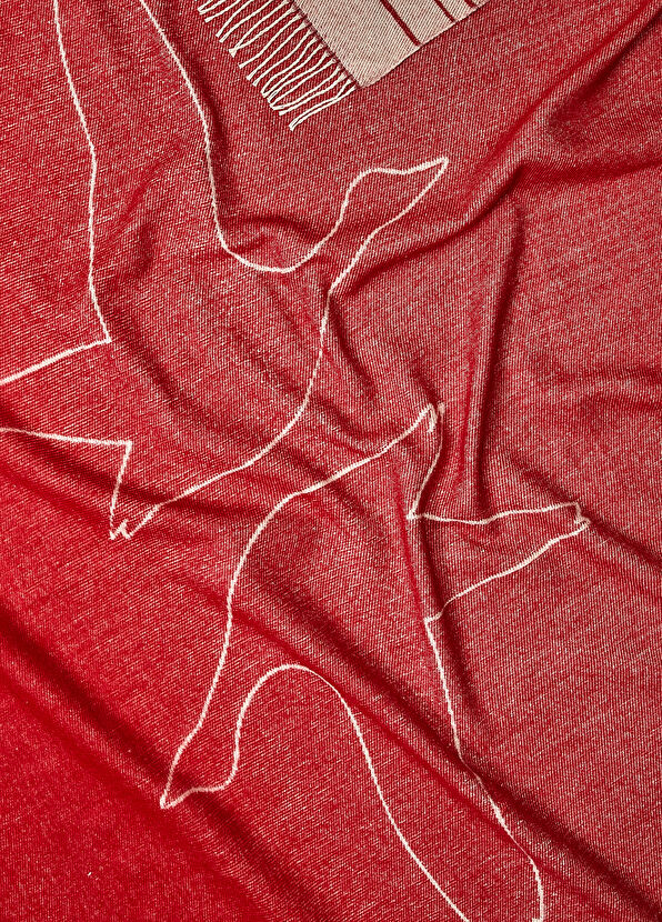 Beymen Club Kırmızı Kaz Monogram Battaniye - 4