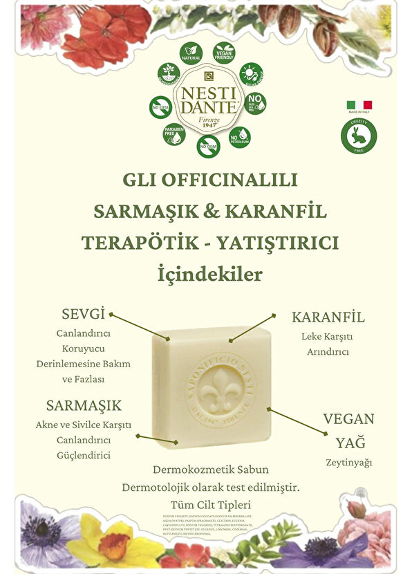 Nesti Dante Gli Officinali Sarmaşık ve Karanfil Vegan Bakım Sabunu 200 gr - 4