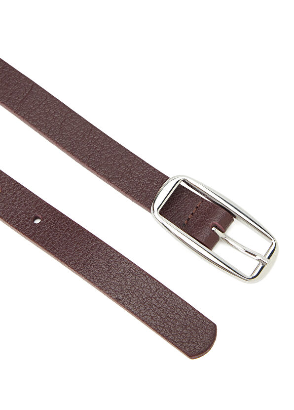 Beymen Club Burgundy Women's Leather Belt - 2