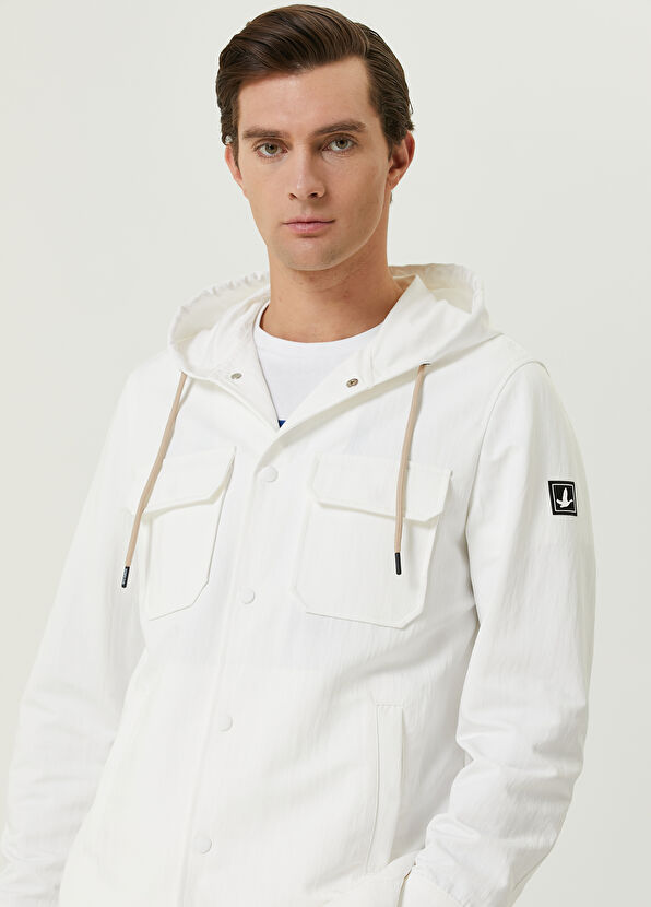 Beymen Club White Hooded Logo Overshirt - 2