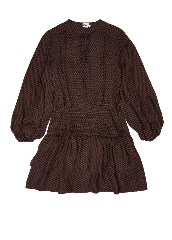 Beymen Club Kahverengi Mikro Desenli Mini Elbise - 2