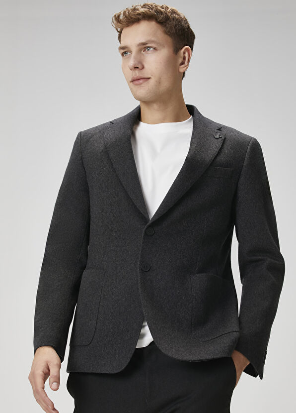 Beymen Club Anthracite Premium Cashmere Jacket - 2