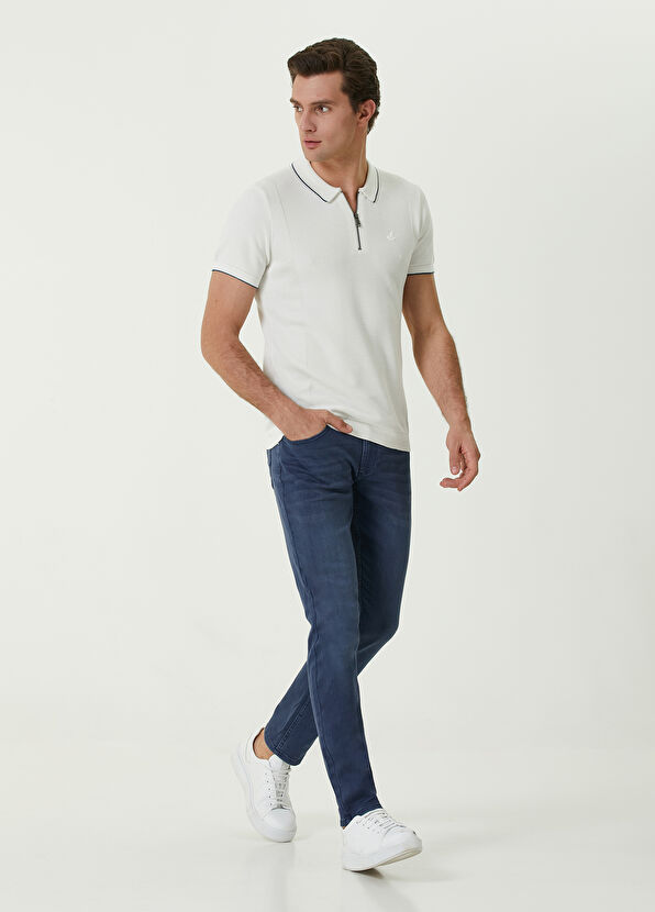 Beymen Club Slim Fit Gray Blue Medium Knit Jeans Pants - 1