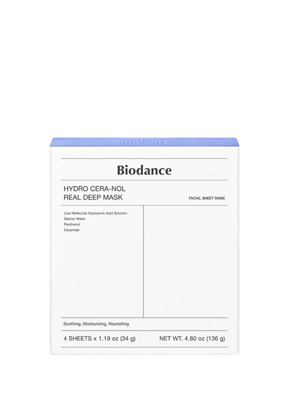 Biodance Hydro Cera-nol Real Deep Mask Intensive Moisturizing 4-Pack Face Mask - 1