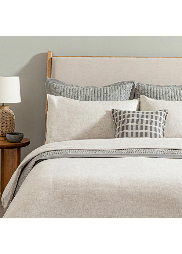 Chakra Mattia Beyaz Gri Pamuklu King Size Nevresim Seti 230 x 220 cm - 2