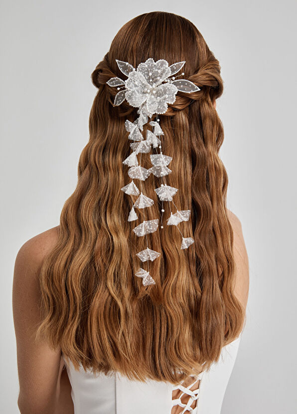 Beck Collection Juisa Simli Kristal Taşlı Duvak Aksesuarı - 2