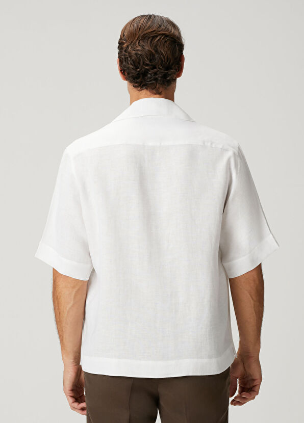 Kiton White Hawaiian Linen Shirt - 4