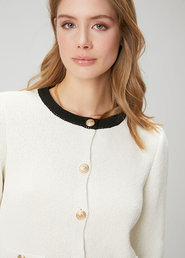 Beymen Club Ekru Şerit Detaylı Triko Ceket - 2