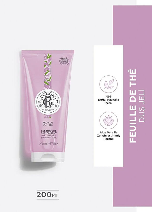 Roger&Gallet Feuille De Thé Ceylon Tea Extract Fresh Intense Foam Shower Gel 200 ml - 2