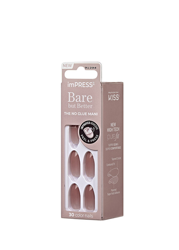Impress Bare But Better Nude Ombre Self Adhesive Oval Long Fake Nail - 3