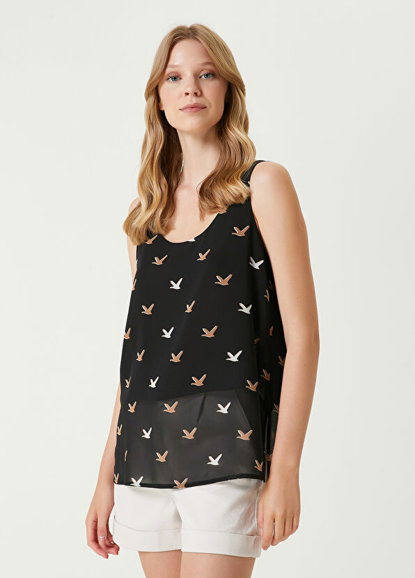 Beymen Club Siyah Logo Desenli Bluz - 1