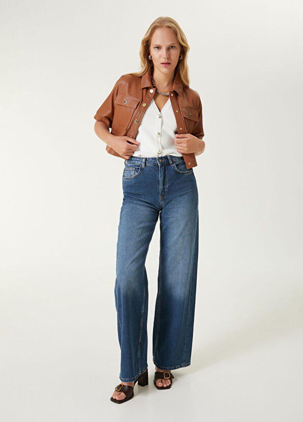 Beymen Club Camel Short Sleeve Leather Jacket - 3