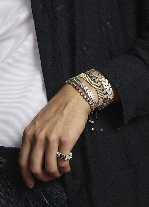 Juju Hued Gümüş Siyah Erkek Bileklik - 2