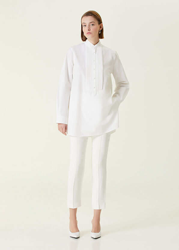 Dice Kayek Beyaz Kadın Beyaz Nervür Detaylı Pantolon 1385384 Beymen