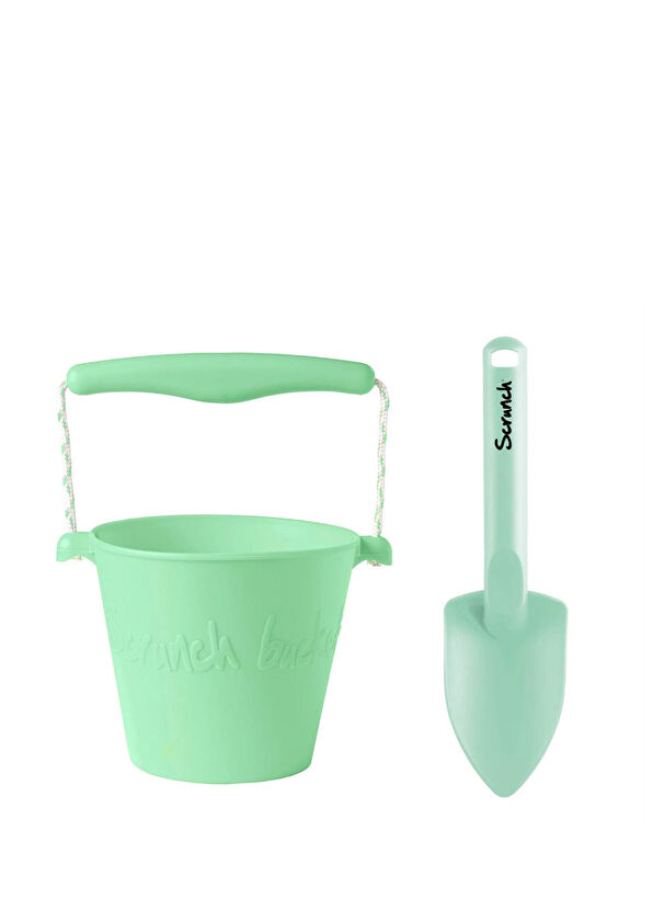 Scrunch Silikon Yeşil Plaj Kova Kürek Seti - 1