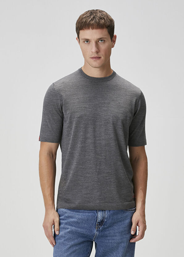 Rudy California Light Grey Short Sleeve Wool Knitwear - 1