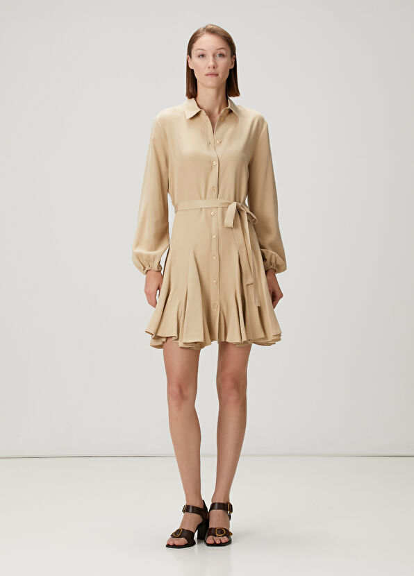 Beymen Club Beige Mini Shirt Dress - 2