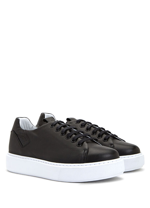 Beymen Club Siyah Logolu Kadın Deri Sneaker - 2