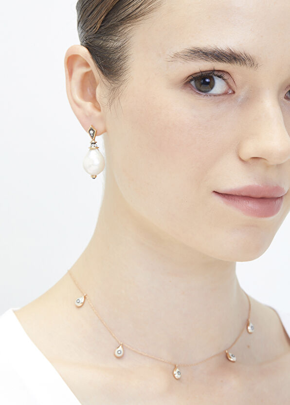 Jeevels & Co Quintuple Drop Diamond Women's Gold Necklace - 2