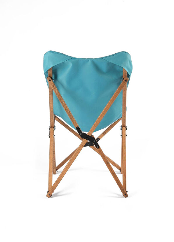 Bag The Joy Wood Brown Frame Turquoise Cover Folding Camp and Garden Chair - 2