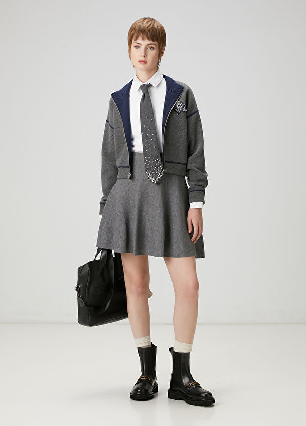 Beymen Club Gri Mini Triko Etek - 1