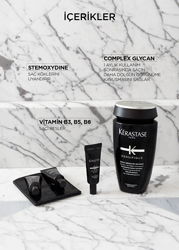 Kerastase Densifique Homme Erkekler İçin Yoğunlaştırıcı Şampuan 250 ml + Bakım Kürü 30 x 6 ml 2'li Set - 4