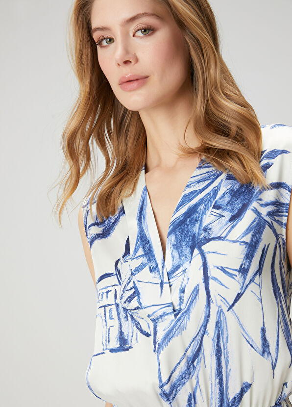 Beymen Club Kırık Beyaz Desenli Tulum - 4